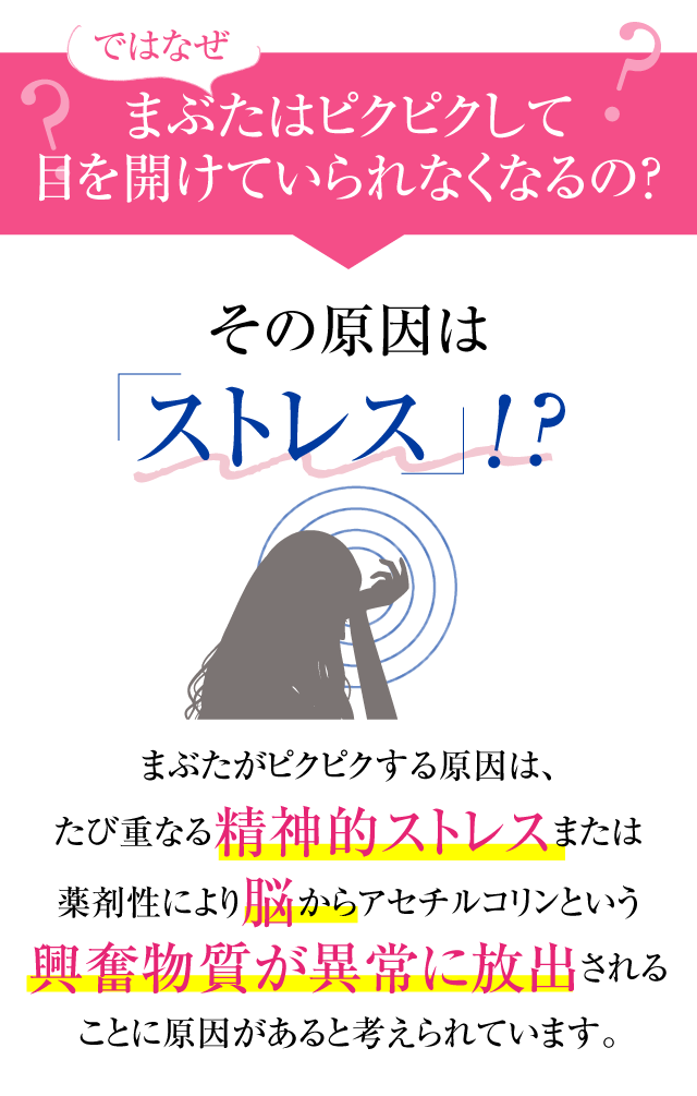 ではなぜまぶたはピクピクして目を開けていられなくなるの？その原因はストレス！？